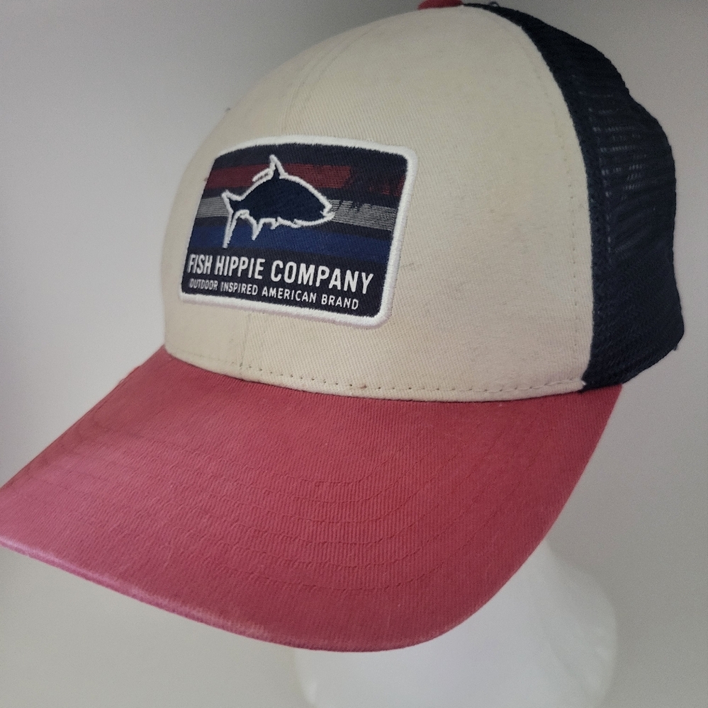 Fish Hippie Trucker HatMesh Back Structured Front Embroidered Patch Mens